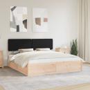 ARDEBO.de - Bettgestell mit gepolstertem Kopfteil Schwarz 200 x 200 cm