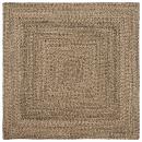 ARDEBO.de - Teppich Geflecht Natur und Schwarz 120 x 120 cm Jute