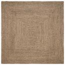 ARDEBO.de - Teppich Geflecht Natur und Schwarz 300 x 300 cm Jute