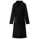 ARDEBO.de - Bademantel ohne Kapuze Schwarz xl Flanell