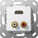 ARDEBO.de Einsatz Cinch Audio und HDMI High Speed with Ethernet reinweiß Gira 567303