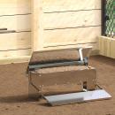 ARDEBO.de - Hühnertretfeeder Silber 48,5 x 39,5 x 19 cm Verzinkter Stahl