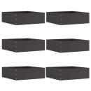 ARDEBO.de - Raseneinfassung 6 pcs Schwarz 40 x 40 x 13 cm Stahl