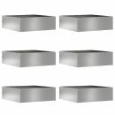 ARDEBO.de - Raseneinfassung 6 pcs Silber 40 x 40 x 13 cm Verzinkter Stahl