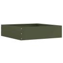 ARDEBO.de - Raseneinfassung Olivgrün 50 x 50 x 13 cm Stahl