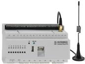 ARDEBO.de Rutenbeck Control Plus IP 8, IP-Schaltaktor/Sensor, 8 x 16 A, 2 A/D-Eingänge, mit Netzwerkanschluss und integriertem WLAN-Accesspoint, REG-Montage, lichtgrau (700802611)