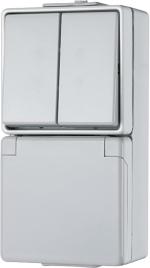 ARDEBO.de SCHUKO® Steckdose 16 A 250 V mit Serienschalter 10 AX 250 V, WG 600, Jung 675W