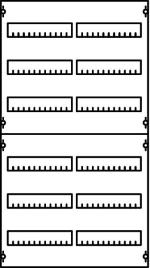 ARDEBO.de STRIEBEL & JOHN 2V23A /37635 Verteilerfeld BH2, 6-reihig, 2-Feld, 144PLE (2CPX037635R9999), 900x500x120 mm