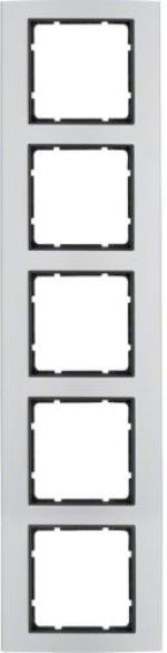 ARDEBO.de Berker 10153004 Rahmen, 5fach, B.3, Alu/anthrazit matt, Aluminium eloxiert