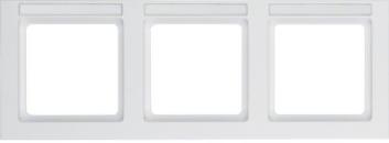 ARDEBO.de Berker 10236099 Rahmen, 3fach, mit Beschriftungsfeld, waagerecht, Q.3, polarweiß samt