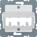 ARDEBO.de Berker 142709 Zentralplatte für 3 MINI-COM Module Zentralplattensystem, S.1/B.3/B.7, polarweiß glänzend
