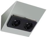 ARDEBO.de EVN EDS-Keil, Möbelanbau, Doppelsteckdose 2x Schutzkontaktsteckdose, grau (092250)