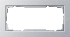 ARDEBO.de Gira 100225 Abdeckrahmen 2fach , ohne Mittelsteg, bruchsicher, Aluminium, System 55 E2