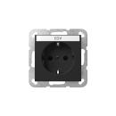 ARDEBO.de Gira 4462005 SCHUKO-Steckdose, 16A 250V~, Beschriftungsfeld, Shutter, System 55, schwarz Matt