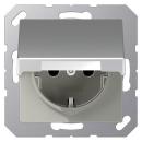 ARDEBO.de Jung A 1520 BFKIKL AL Schuko Steckdose 16A 250V, mit Klappdeckel, Thermoplast lackiert, aluminium
