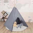 ARDEBO.de - Kinder Tipi-Zelt mit Tasche Pfirsichhaut Grau 120x120x150 cm