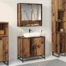 ARDEBO.de - Badezimmermöbel-Set mit Regal 2 pcs Altholz Holzwerkstoff