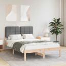 ARDEBO.de - Bettgestell mit gepolstertem Kopfteil Dunkelgrau 120 x 200 cm