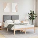 ARDEBO.de - Bettgestell mit gepolstertem Kopfteil Hellgrau 120 x 190 cm