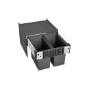 ARDEBO.de Blanco Select II 50/2 Abfallsammler, 2x 19L Eimer, grau (526201)