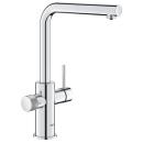 ARDEBO.de GROHE Blue Pure Minta Einhand-Spültischbatterie, Einzelarmatur, L-Auslauf, herausziehbarer Mousseurauslauf, chrom (30590000)