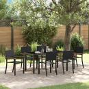 ARDEBO.de - Garten Essgruppe 7 pcs Schwarz Poly Rattan