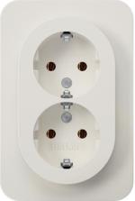 ARDEBO.de Berker 47742089 Doppelsteckdose SCHUKO mit Abdeckplatte, R.1, polarweiß glänzend