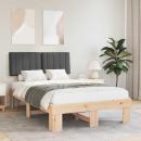 ARDEBO.de - Bettgestell mit gepolstertem Kopfteil Dunkelgrau 120 x 190 cm