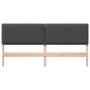 Gepolstertes Kopfteil Natürlich und Dunkelgrau 200 cm