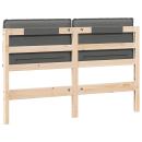 Gepolstertes Kopfteil Natürlich und Hellgrau 140 cm