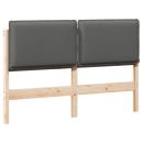 Gepolstertes Kopfteil Natürlich und Hellgrau 120 cm