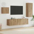 ARDEBO.de - TV-Schränk Wandmontiert 4 pcs Artisan-Eiche Holzwerkstoff