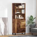 ARDEBO.de - Highboard Altholz 69,5 x 34 x 180 cm Engineered Wood und Glas