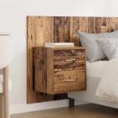 Kopfteil mit Schrank mit Schubladen 3 pcs Altholz Holzwerkstoff