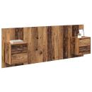 Kopfteil mit Schrank mit Schubladen 3 pcs Altholz Holzwerkstoff