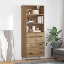 ARDEBO.de - Highboard Artisan-Eiche 69,5 x 32,5 x 180 cm Holzwerkstoff