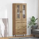 ARDEBO.de - Highboard 2 pcs Artisan-Eiche Engineered Wood und Glas