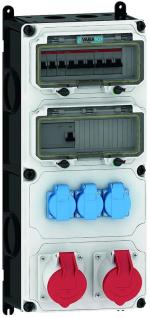 ARDEBO.de Bals VARIABOX-XL Wandverteiler, IP44, 3xSCHUKO-Steckdosen, 2CEE32A, grau (89107)