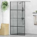 ARDEBO.de - Walk-in Duschwand Schwarz 100 x 195 cm Gehärtetes Glas
