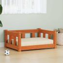 Hundebett Wachsbraun 65,5 x 50,5 x 28 cm Massives Kiefernholz