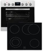 ARDEBO.de Exquisit EHE185-HBZ-020-Set EEK: A Herdset mit Glaskeramikkochfeld, 59,5 cm breit, 75 L, Edelstahl