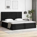 ARDEBO.de - Bett mit Stauraum und LED Schwarz 200 x 200 cm Kunstleder