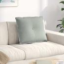 ARDEBO.de - Rückenkissen Hellgrau 60 x 50 cm Cordstoff