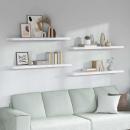 ARDEBO.de - Wandregale 4 pcs Weiß Marmor 120 x 23,5 x 4 cm Holzwerkstoff