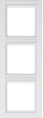 ARDEBO.de Berker 10536099 Rahmen, 3fach, mit Beschriftungsfeld, senkrecht, Q.3, polarweiß samt