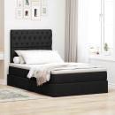 ARDEBO.de - Bett mit Stauraum und LED Schwarz 120 x 200 cm Polyester