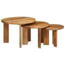 ARDEBO.de - Satztische 3 pcs Braun Massivholz Mango