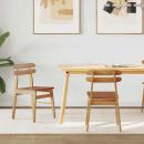 ARDEBO.de - Esszimmerstuhl 2 pcs Natur Massivholz