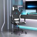ARDEBO.de - Gaming-Stuhl Schwarz und Weiß Stoff