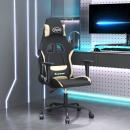 ARDEBO.de - Gaming-Stuhl mit Massagefunktion Schwarz und Creme Stoff
